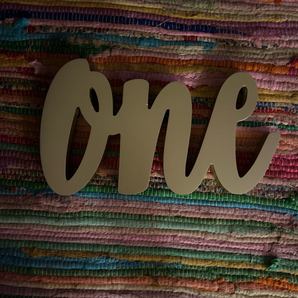 Decorative Wooden 'One' Sign